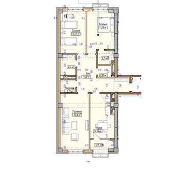 3 комнатная квартира продажа: 3 комнаты, 105 м², Элитка, 11 этаж, ПСО (под самоотделку)