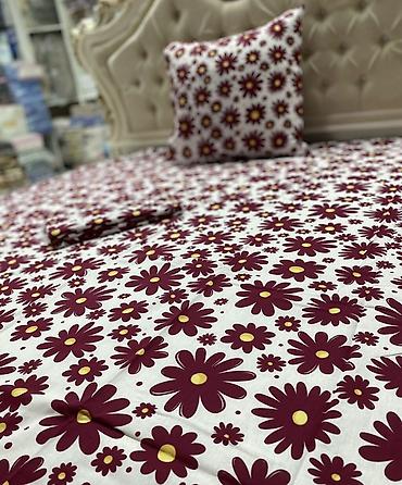 bed sheets: Постельное белье из хлопка 100% с разноцветными принтами Полуторки — 1