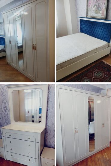 Растения: Двуспальная кровать, Шкаф, Трюмо, 2 тумбы, Россия, Б/у