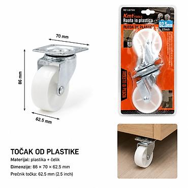 KMT Beli PP nosač za televizor 9367900 Plastični točkić sa metalnim na lalafo.rs KMT Beli PP nosač za televizor 9367900 Plastični točkić sa metalnim