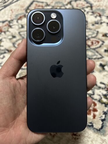 hk 9 pro: IPhone 15 Pro, Б/у, 128 ГБ, Blue Titanium, Защитное стекло, Чехол, 90 %