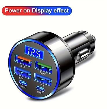 gps avto: Avtomobil siqaret çaxanı üçün sürətli şarj adapteri - 6 port: 4x — 1