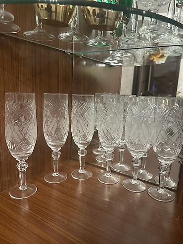 Digər dəstlər və servizlər: Məişət qabları dəsti - Boyalı, əl naxışlı dekorlu, ayaqlı iri — 13