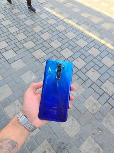 telefon islenmsi: Xiaomi Redmi Note 8 Pro, 128 ГБ, цвет - Синий, 
 Кнопочный, Отпечаток пальца