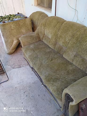 heyet ucun divan: Islenmis divan + 2 kreslo. Bag evi ucun elverisli esyadi. Sinigi — 3