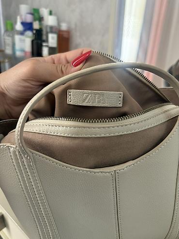 Çantalar: ZARA qadın çantası - Model: mini tote/çiyin çantası - Rəng: açıq bej — 2