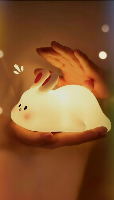 Рабочие настольные лампы: Ночник Big Face Rabbit Silicone Light — мягкий пищевой силиконовый — 1