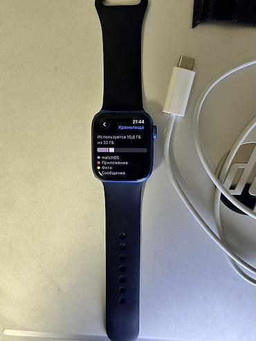 Apple Watch: Apple Watch Series 7,41мм Синий АКБ 96%,память 32гб В комплекте — 4
