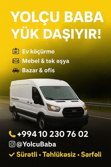 Yük daşımaları: Yükdaşıma xidməti təklif edirik. Ev, mebel, ofis və digər əşyaların