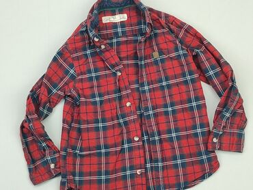 hm top z długim rękawem: Shirt 5-6 years, condition - Good, pattern - Cell, color - Red