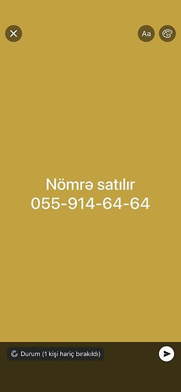 bakcell ölkədaxili danışıq: VIP mobil nömrə satılır: 055-914-64-64 Xüsusiyyətlər: - Operator: 055 — 1