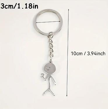 Bijuteriya: Cütlük üçün metal açarlıq dəsti - Dizayn: Minimalist “stickman” — 3