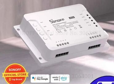 Sonoff. ağılli ev. 4 kanal. Model 4CH R2. WIFI. 10A. Ölçü 145* 90* 40