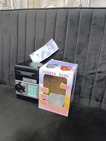 Pul yeşiyi, kassa altları: Uşaq üçün elektron pul yığan seyf – Number Bank - Sikkə və kağız — 2