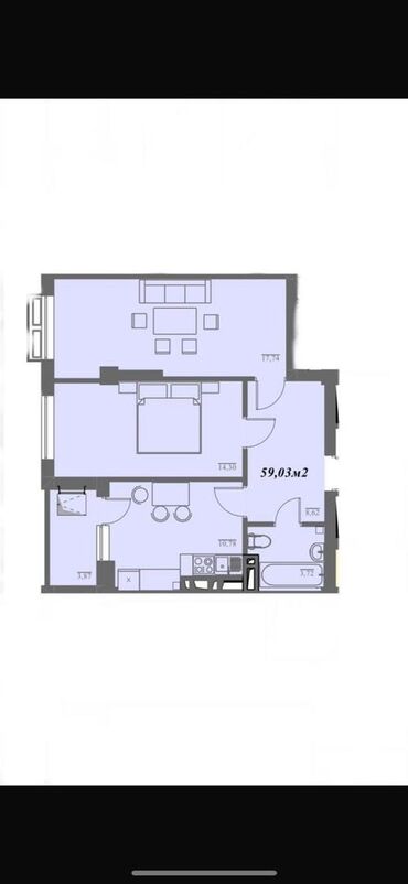 снять квартиру в заре: 2 комнаты, 59 м², Элитка, 7 этаж, ПСО (под самоотделку)