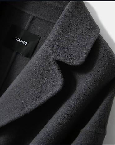 Пальто: Женское пальто-халат темно-серого цвета - Крой: свободный, длина — 4