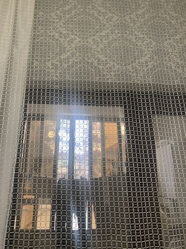 qapi icliyi: Mesh fakturalı tül pərdə - Rəng: açıq krem/ivori - Material