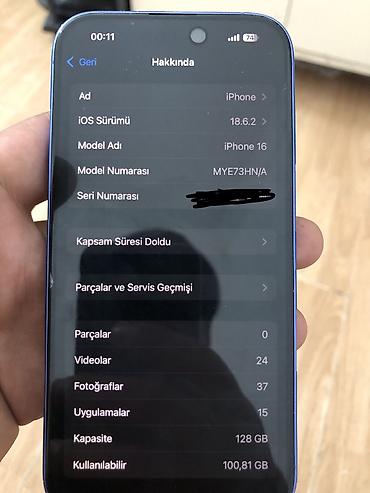 iphone 11 batareya: IPhone 16, 128 GB, Mavi, Face ID, Simsiz şarj — 7