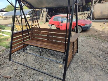 Садовые качели: Садовые качели Металл, Со спинкой, С крышей — 15