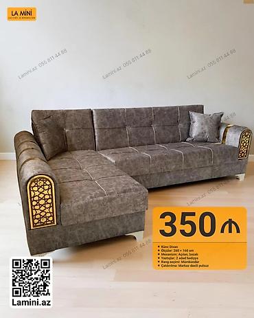 La Mini künc divan - Ölçülər: 260 × 160 sm - Mexanizm: açılan, bazalı