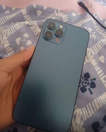 Apple iPhone: IPhone 12 Pro Max, Б/у, 256 ГБ, Pacific Blue, Защитное стекло, Чехол, 100 %