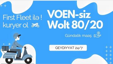 salyan taksi: First fleet'ilə wolt kuryeri ol ! ⚠️ gündəli̇k maaş 80/20 -maşınla at lalafo.az salyan taksi: First fleet'ilə wolt kuryeri ol ! ⚠️ gündəli̇k maaş 80/20 -maşınla