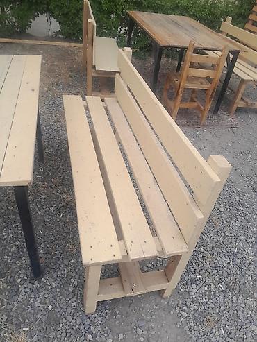 reyka taxta: Açıq havaya uyğun taxta skamya - Material: tam ağac (taxta reyka — 1