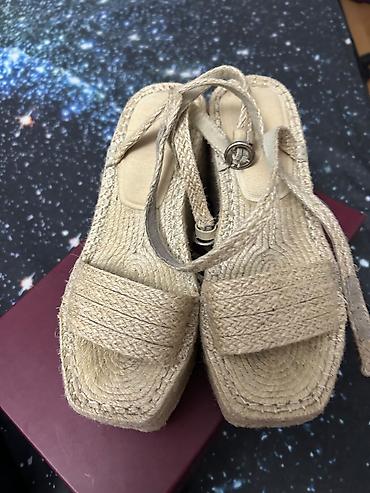 parça ayaqqabı: Təbii lifdən hörgülü platforma sandal, 36 razmer - Model — 3