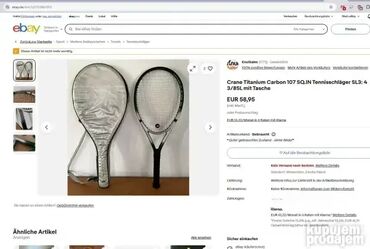 Rekviziti za vežbanje: Teniski reket Micro Carbon Titanium; Reket za seniore, Dužina ukupno — 10