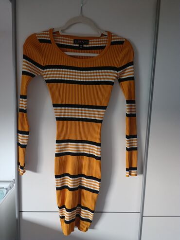 haljina sivenacini: XS (EU 34), bоја - Narandžasta, Everyday dress, Dugih rukava