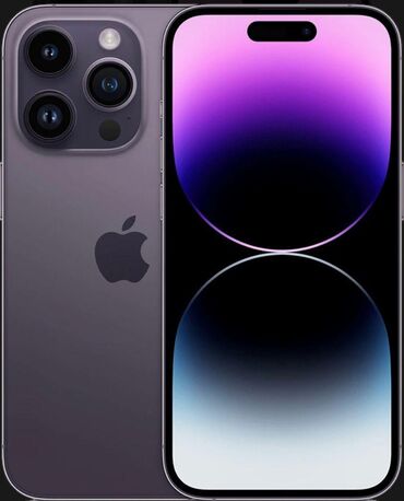 Apple iPhone: IPhone 14 Pro, Б/у, 256 ГБ, Deep Purple, Зарядное устройство, Чехол, Кабель, 87 %