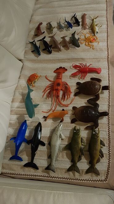 игрушка рыба: Фигурки обитатели морей 25шт. Большой набор. Рыбы, акулы, дельфины