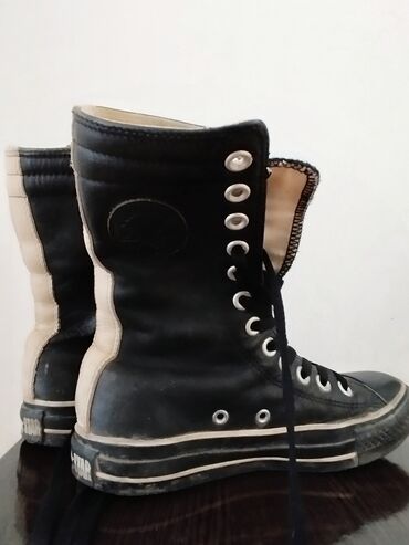лининг женская обувь: Сапоги, 36, цвет - Черный, Converse
