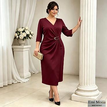 zara haljine midi: Elegantna midi haljina 2XL 3XL 4XL - Kroj: klasična midi dužina — 3