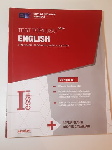 şiferlərin qiyməti: İngilis Dili test toplusu 2019. Təzə kitabdır karandaş, qələm və.s izi