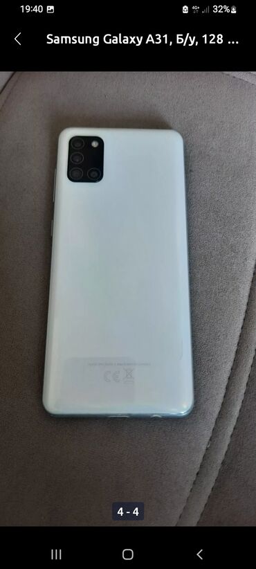 самсунг мобильный телефон: Samsung A30, Б/у, цвет - Белый, 2 SIM