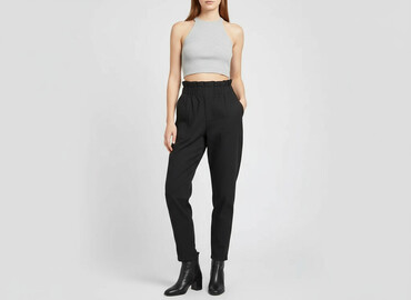 spodnie ze ściągaczem na dole: Bershka, Material trousers for women, size XS