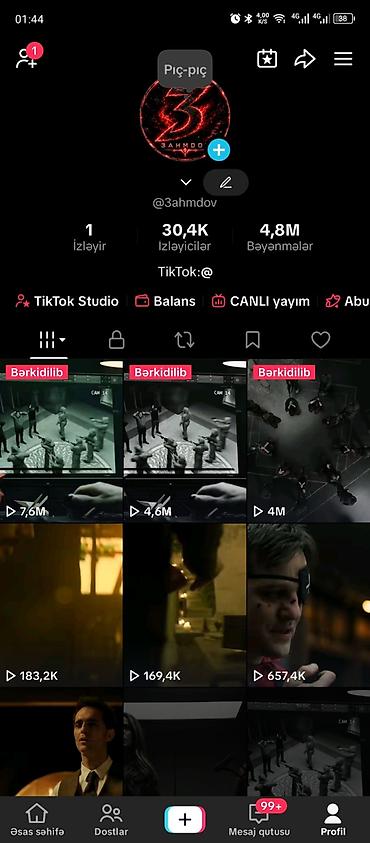 hp printer skaner: TikTok hesabı satılır – kontent nişası: kino/səhnə kadrlarından — 1