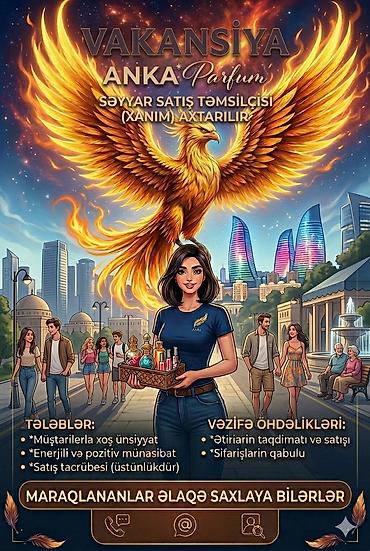 səyyar satıcı: Satış məsləhətçisi tələb olunur, Yalnız qadınlar üçün, İstənilən yaş, Təcrübəsiz — 1