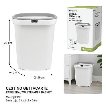 KMT Kvadratna kanta za smeće sa talasastim dezenom, bela 3213136
