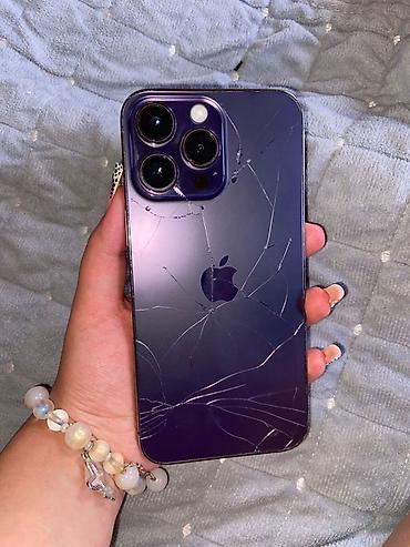 gen: IPhone 14 Pro, 256 GB, Deep Purple, Qırıq — 1