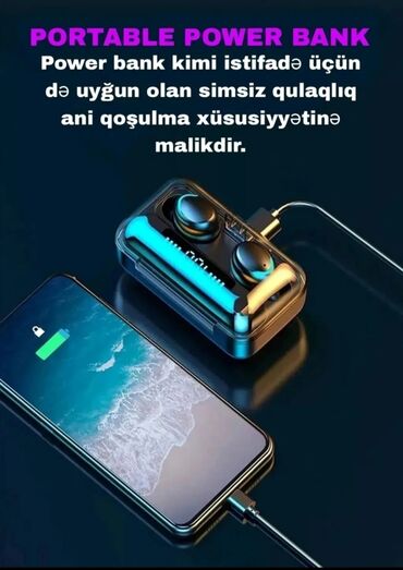 Qulaqcıqlar: Yeni Simsiz (Bluetooth) Qulaqcıqlar, rəng - Qara