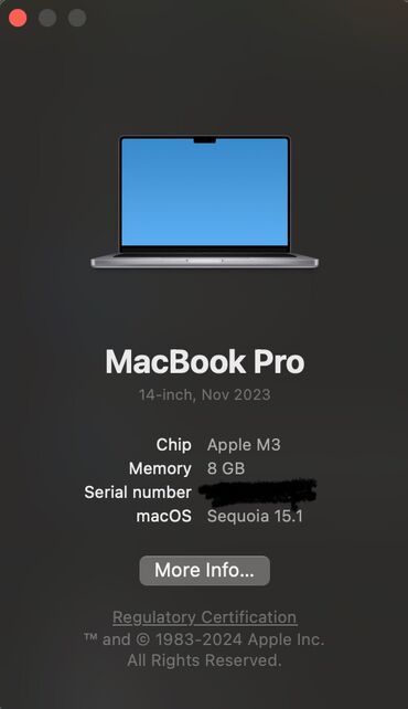 Apple: Apple M3, 8 GB OZU, 14 " — 12