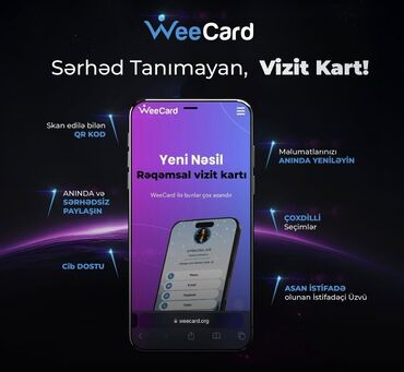 Başqa xidmətlər: Rəqəmsal Vizit Kart – 77 AZN Kağız vizit kartlara son! Öz brendinizi — 6
