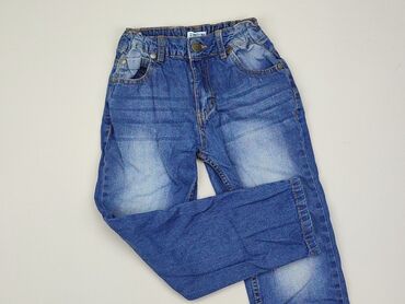 spodnie termiczne dla dzieci: Spodnie jeansowe, 9 lat, 128/134, stan - Bardzo dobry