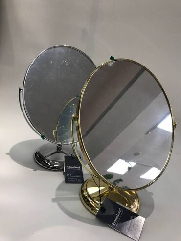 парикмахерские зеркало: Зеркало ОВАЛ двухстороннее - Золотистый, серебристый HOMELAND KG