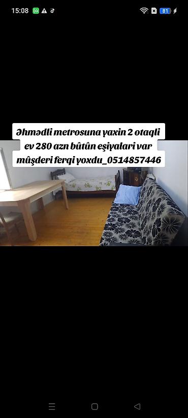 nahcivan ev kiralari: 60 kv. m, 2 otaqlı, Qaz, İşıq, Su — 1