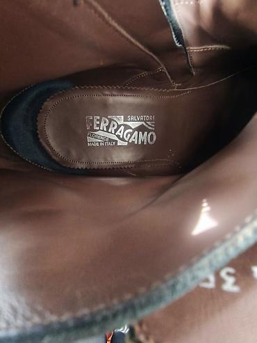 foot patch: Мужские кожаные ботинки Salvatore Ferragamo (Made in Italy). Размер — 3