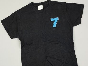 czarna koszulka: Koszulka, 8 lat, 122-128 cm, stan - Dobry