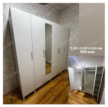 Divanlar: Yeni, 4 qapılı Düz dolab, Qarderob, paltar dolabı